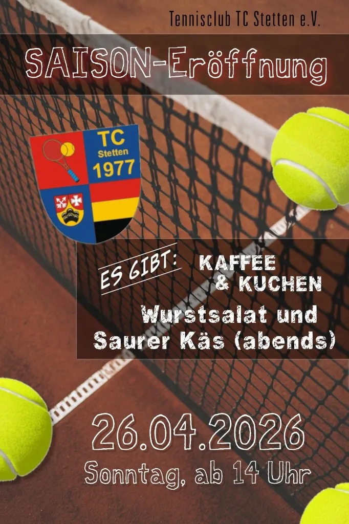 Flyer Saison-Eröffnung 2026 beim TC Stetten