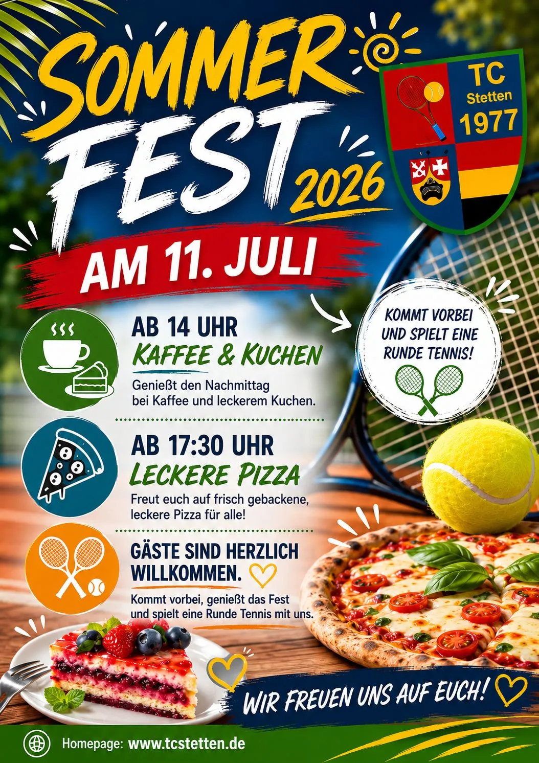 Flyer Sommerfest 2026 beim TC Stetten